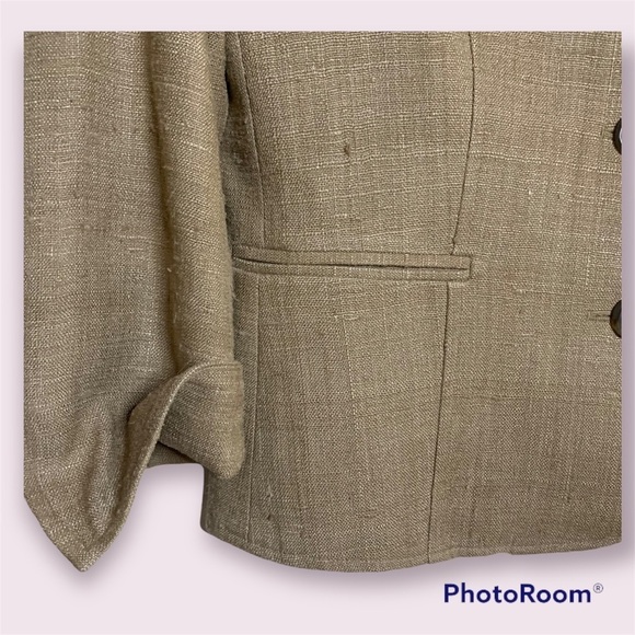 LAUREN by Ralph Lauren 100% Silk Tan Jacket size 6 - Picture 8 of 8